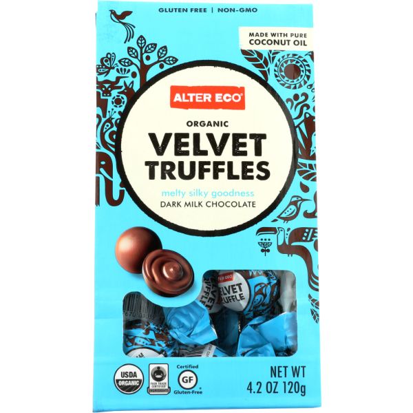 ALTER ECO: Organic Velvet Truffles Dark Milk Chocolate, 4.2 oz