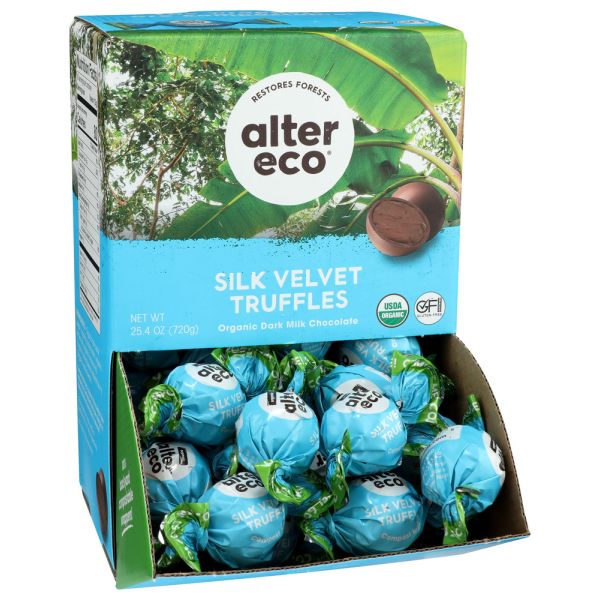 ALTER ECO: Dark Milk Chocolate Truffles Silk Velvet 0.42oz, 60 pc