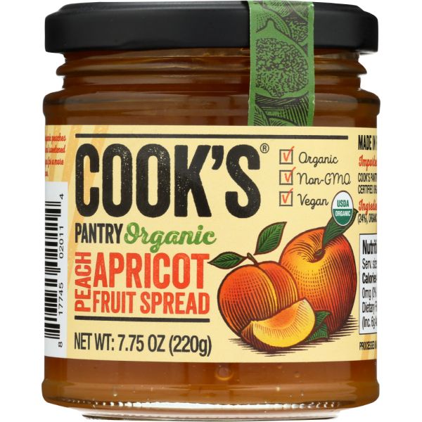 COOKS PANTRY: Organic Peach Apricot Fruit Spread, 7.75 oz