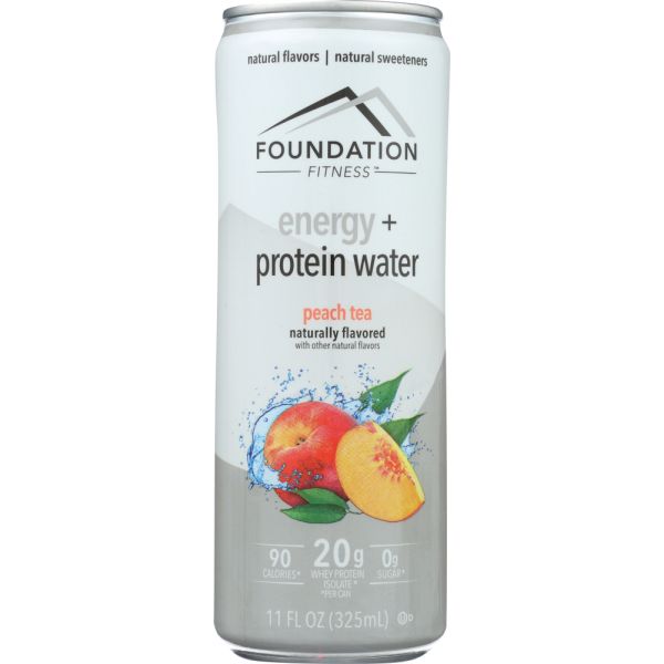 FOUNDATION FITNESS: Energy & Protein Water Peach Tea, 11 oz
