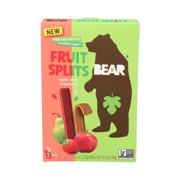 BEAR SNACKS: Strawberry Apple Fruit Splits, 3.5 oz