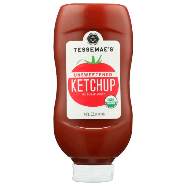 TESSEMAES: Ketchup Orgnc Unsweetened, 14 oz