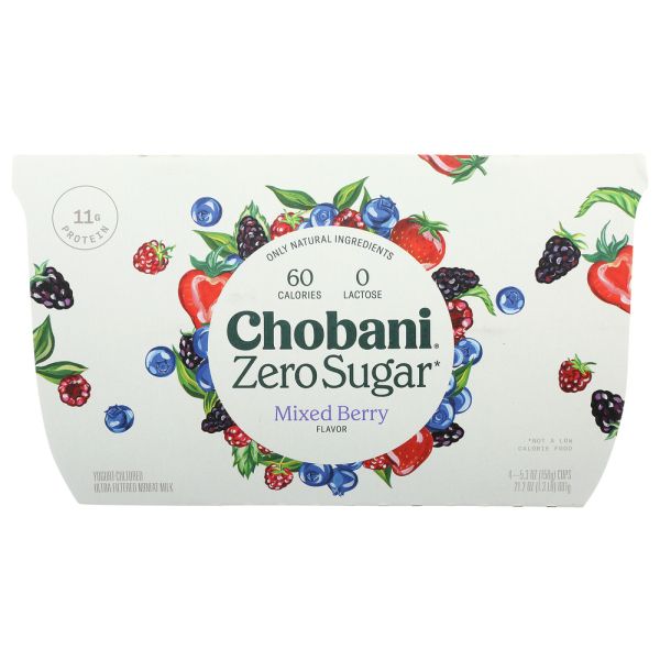 CHOBANI: Zero Sugar Mixed Berry Yogurt, 21.2 oz