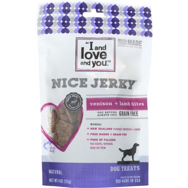 I&LOVE&YOU: Dog Treat Jrky Venison Bite, 4 oz