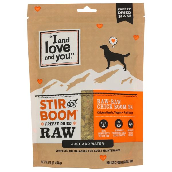 I&LOVE&YOU: Stir and Broom Freeze Dried Raw-Raw Chicken Dog Food, 1 lb