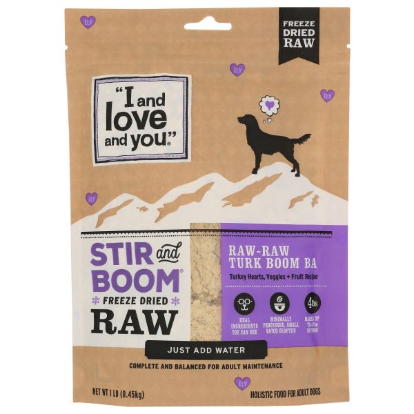I&LOVE&YOU: Stir and Broom Freeze Dried Raw-Raw Turkey Dog Food, 1 lb