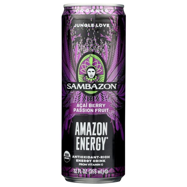 SAMBAZON: Amazon Energy Acai Berry Passion Fruit Energy Drink, 12 fl oz