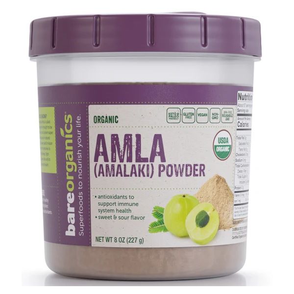 BAREORGANICS: Organic Amla Powder, 8 oz