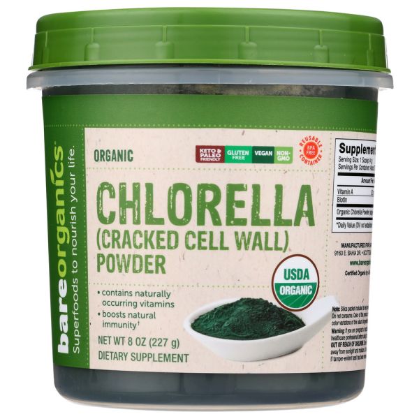 BAREORGANICS: Chlorella Powder, 8 OZ