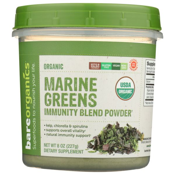 BAREORGANICS: Marine Super Greens Pwdr, 8 oz