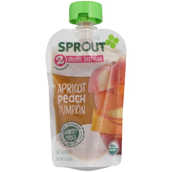 SPROUT: Baby Food Apricot Peach Pumpkin, 3.5 oz