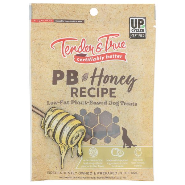 TENDER AND TRUE: Pb and Honey Dog Treats, 4 oz