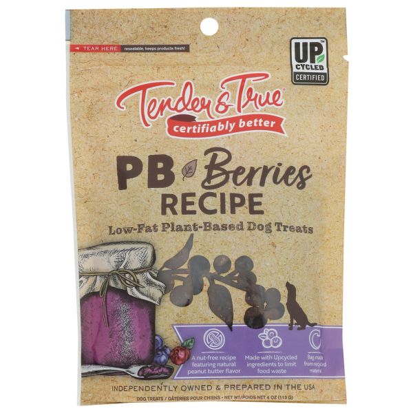 TENDER AND TRUE: Pb and Berries Dog Treats, 4 oz
