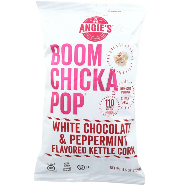 ANGIES: Boomchickapop White Chocolate And Peppermint Flavored Kettle Corn, 4.5 oz
