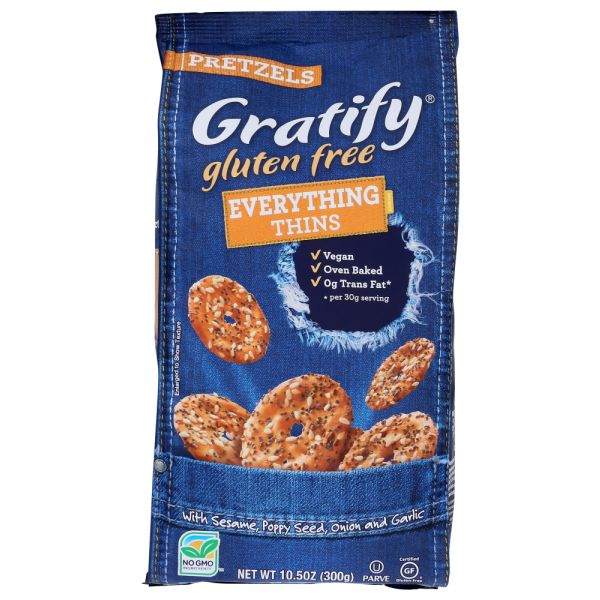 GRATIFY: Pretzel Everything Thins Gluten Free, 10.5 oz
