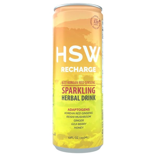 HSW: Recharge Sparkling Herbal Drink Adaptogens, 12 fo