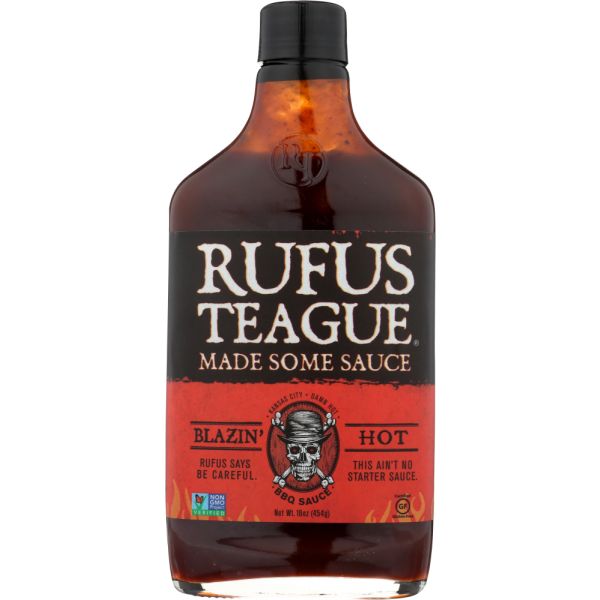 RUFUS TEAGUE: BBQ Sauce Blazin Hot, 16 oz