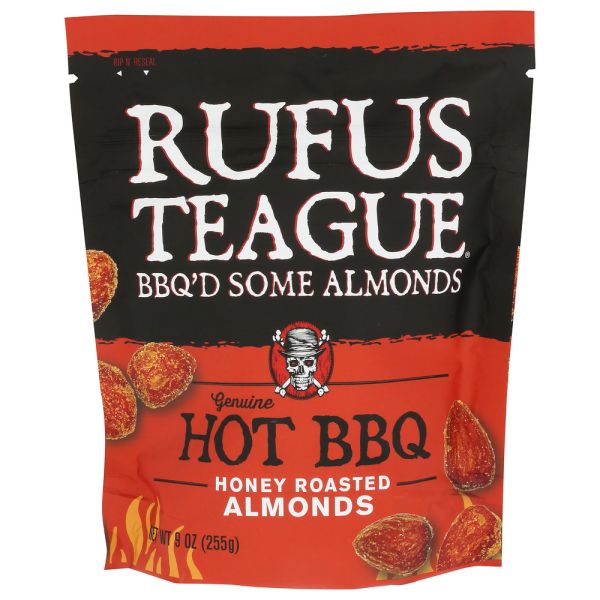 RUFUS TEAGUE: Hot Bbq Honey Roasted Almonds, 9 oz