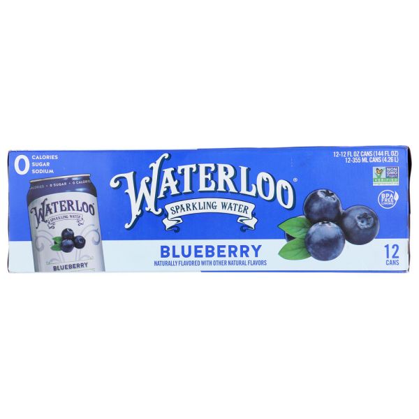 WATERLOO SPARKLING WATER: Water Sprk Blueberry 12Pk, 144 fo