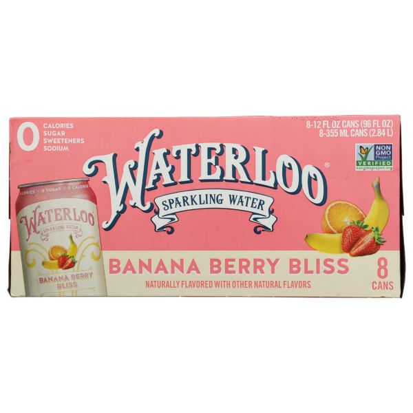 WATERLOO SPARKLING WATER: Banana Berry Bliss Sparkling Water 8pack, 96 fo