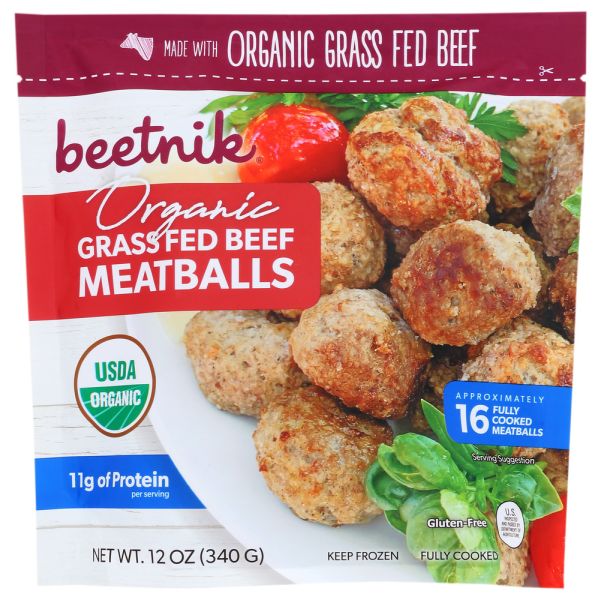 BEETNIK FOODS: Grass Fed Beef Meatballs, 12 oz