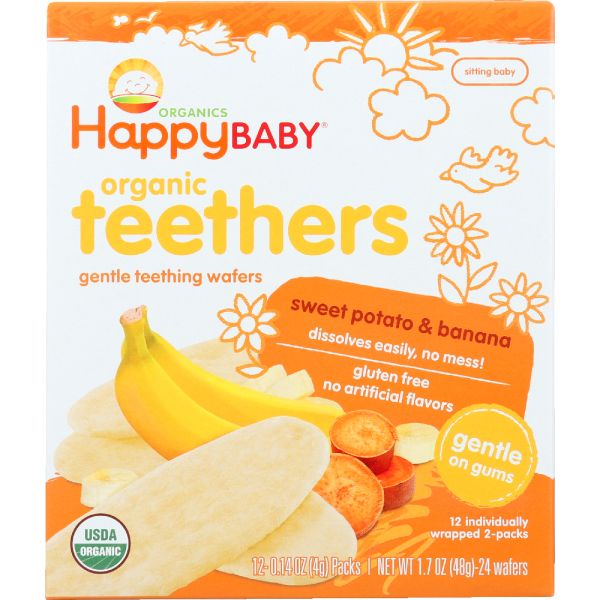 HAPPY BABY: Gentle Teething Wafers Banana & Sweet Potato Org, 1.7 oz