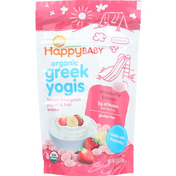 HAPPY BABY: Yogi Greek Yogurt Strawberry Ban Org, 1 OZ