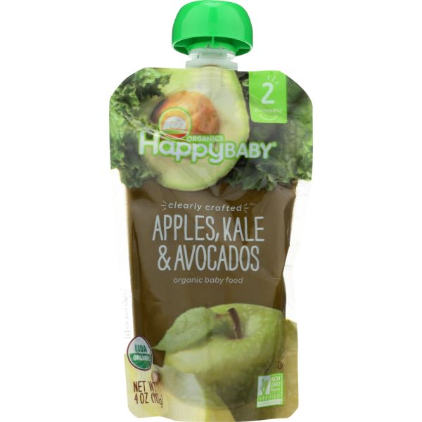HAPPY BABY: S2 Apple Kale Avocado Organic, 4 oz