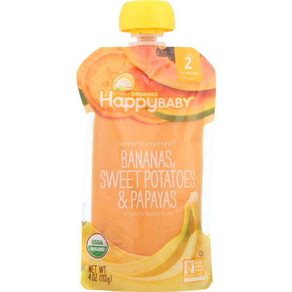 ORGANICS HAPPY BABY: Stage 2 Bananas, Sweet Potatoes & Papayas, 4 oz