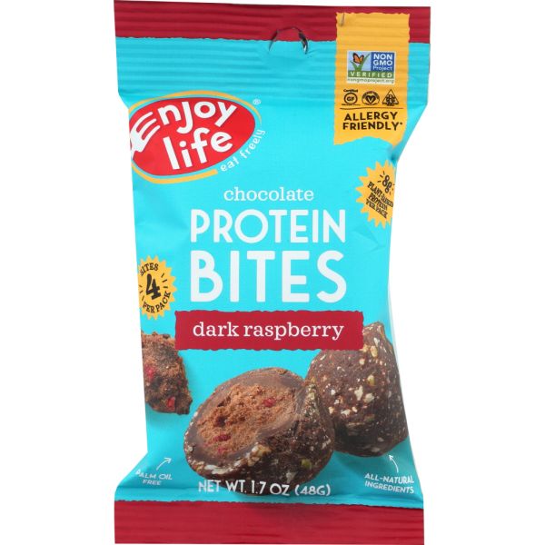ENJOY LIFE: Chocolate Protein Bites Dark Raspberry, 1.72 oz