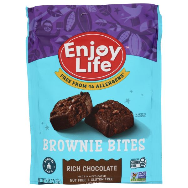 ENJOY LIFE: Bites Brownie Chocolate, 4.76 oz