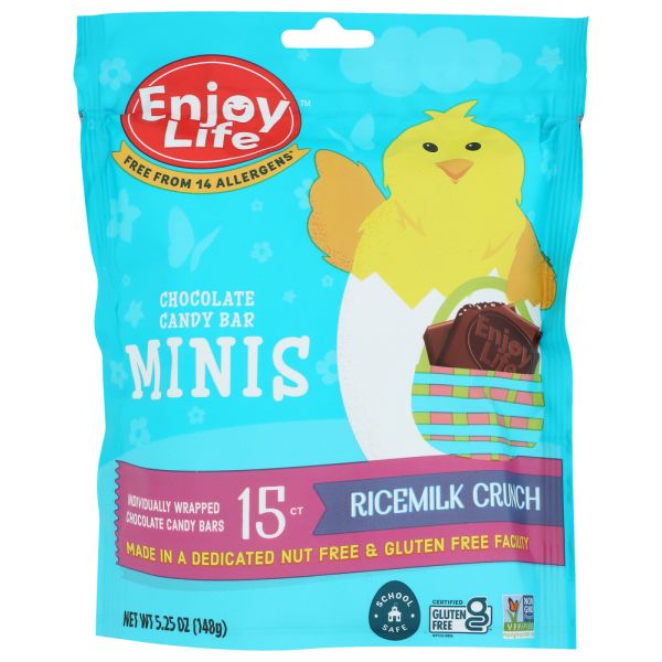 ENJOY LIFE: Chocolate Candy Bar Minis Ricemilk Crunch, 5.25 oz