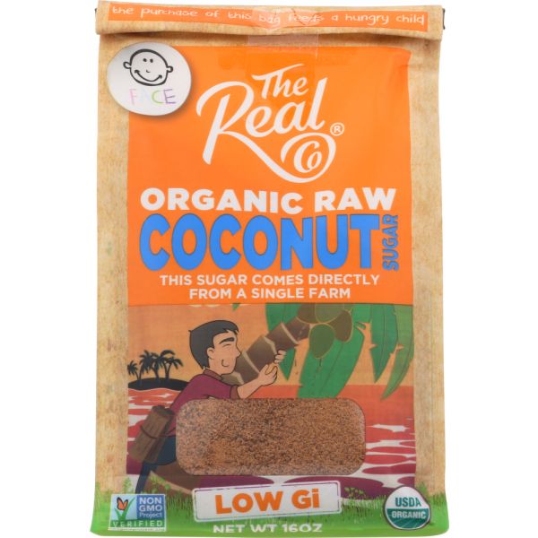REAL CO: Organic Raw Coconut Sugar, 16 oz