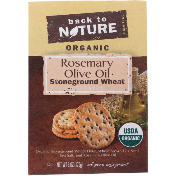 BACK TO NATURE: Rosemary and Olive Oil  Cracker, 6 oz