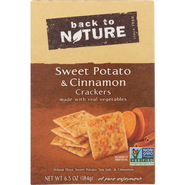 BACK TO NATURE: Sweet Potato Cinnamon Crackers, 6.5 oz