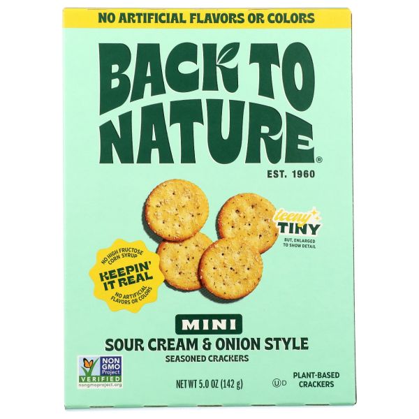 BACK TO NATURE: Sour Cream and Onion Style Mini Seasoned Crackers, 5 oz