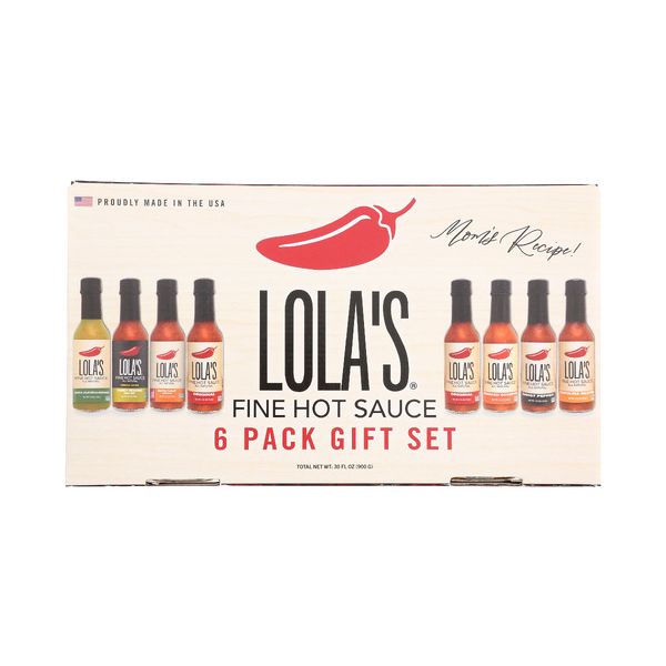 LOLAS FINE HOT SAUCE: Hot Sauce 6Var Gift Box, 30 OZ