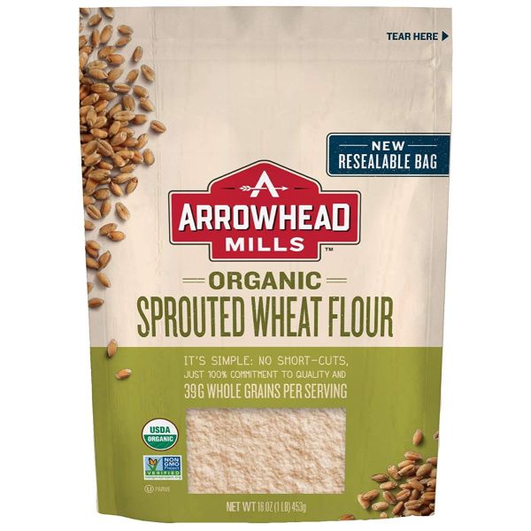 ARROWHEAD MILLS: Organic Sprouted Wheat Flour, 16 oz