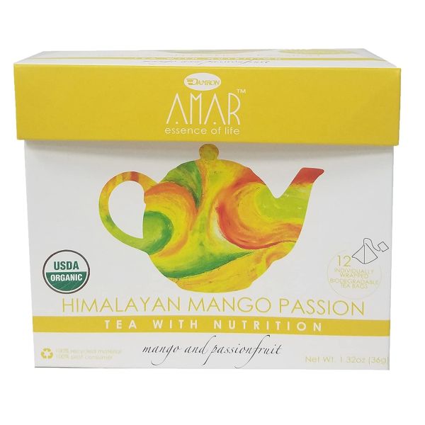 AMAR ESSENCE OF LIFE TEA WITH NUTRITION: Tea Green Mango, 1.32 oz