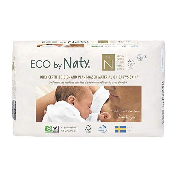NATY-ECO BY NATY: Diaper Size Newborn, 25 ct