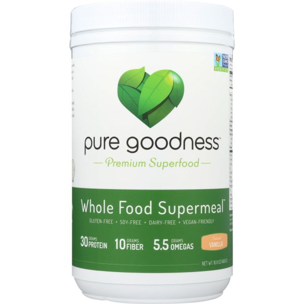 PURE GOODNESS: Whole Food Supermeal Vanilla Powder, 16.9 oz