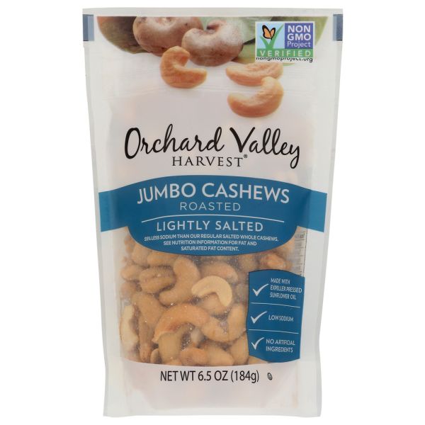 ORCHARD VALLEY HARVEST: Nuts Cashew Jumbo, 6.5 OZ