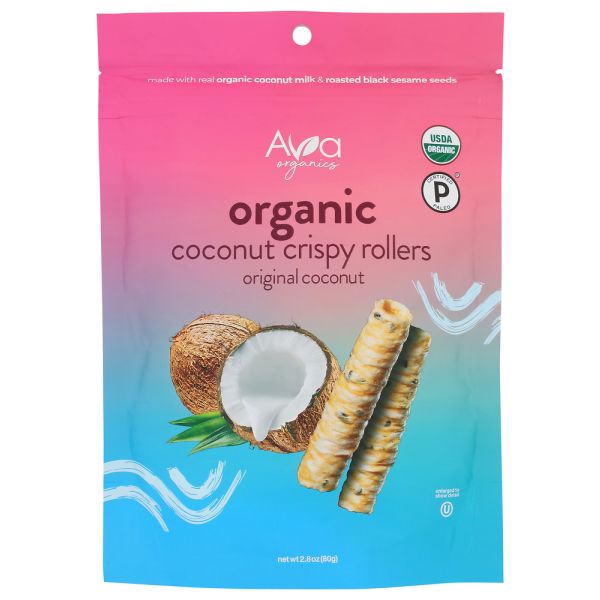 AVA ORGANICS: Orginal Coconut Crispy Rollers, 2.8 oz