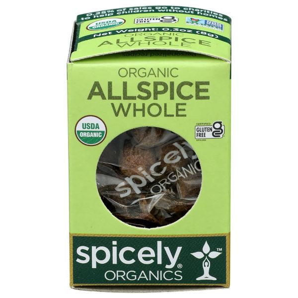 SPICELY ORGANICS: Organic Allspice Whole, .3 oz