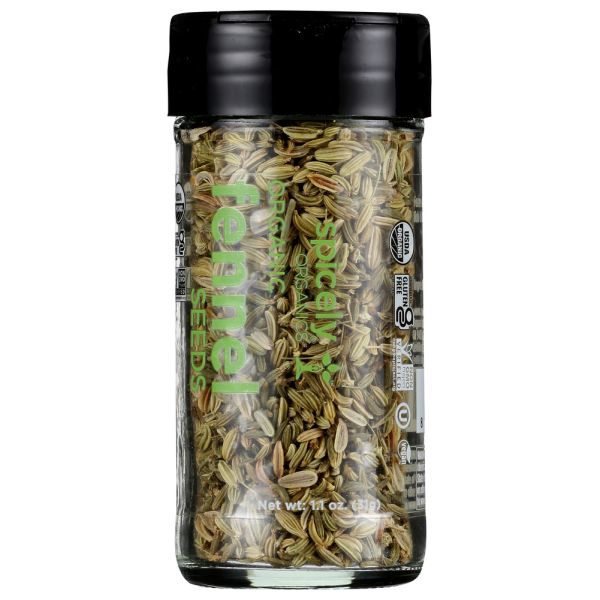 SPICELY ORGANICS: Spice Fennel Seeds Jar, 1.1 oz