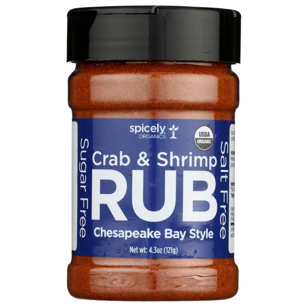 SPICELY ORGANICS: Chesapeake Bay Style Crab And Shrimp Rub, 4.3 oz