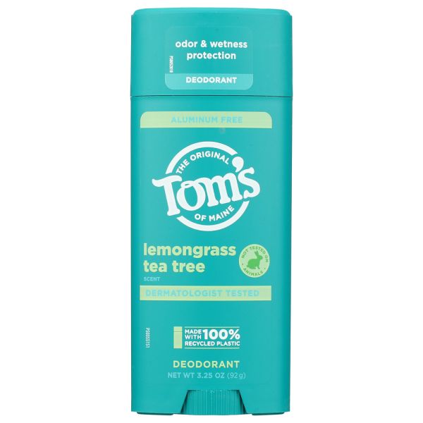 TOMS OF MAINE: Lemongrass Tea Tree Deodorant Stick, 3.25 oz