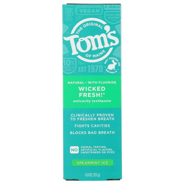 TOMS OF MAINE: Wicked Fresh Spearmint Ice Toothpaste, 4 oz
