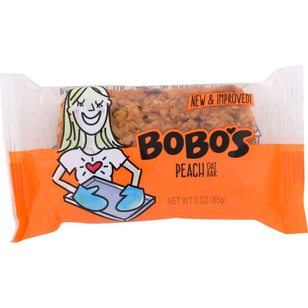 BOBO'S: Oat Bars Gluten Free All Natural Bar Peach, 3 oz