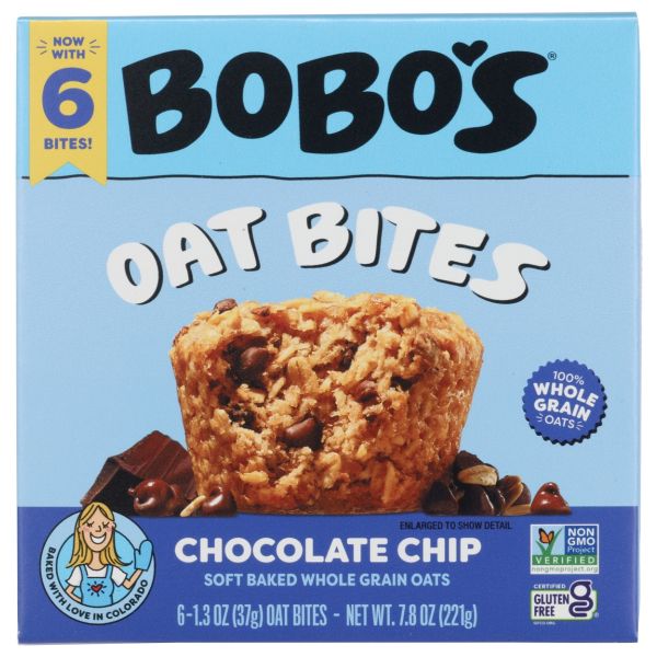 BOBOS OAT BARS: Chocolate Chip Oat Bites,  7.8 oz